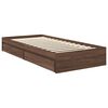 vidaXL Opslag bed met hoofdeinde Bruin Eiken 90 x 200 cm Bewerkt hout