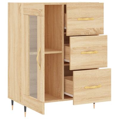 vidaXL Dressoir 69,5x34x90 cm bewerkt hout sonoma eikenkleurig