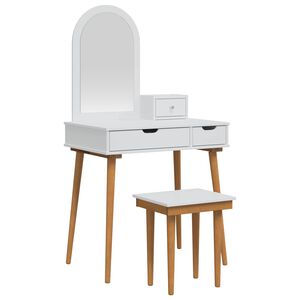 vidaXL Toilettafel Set FAUSKE 4 st Wit 76 x 50 x 143 cm