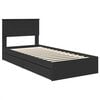 vidaXL Opslag bed met hoofdeinde Zwart 90 x 190 cm Bewerkt hout