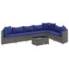 vidaXL 8-delige Loungeset met kussens poly rattan grijs