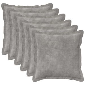 vidaXL Kussen 6 st HOUTEN Lichtgrijs 30 x 30 cm Microfiber Fleece