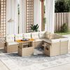 vidaXL 10-delige Loungeset met kussens poly rattan beige