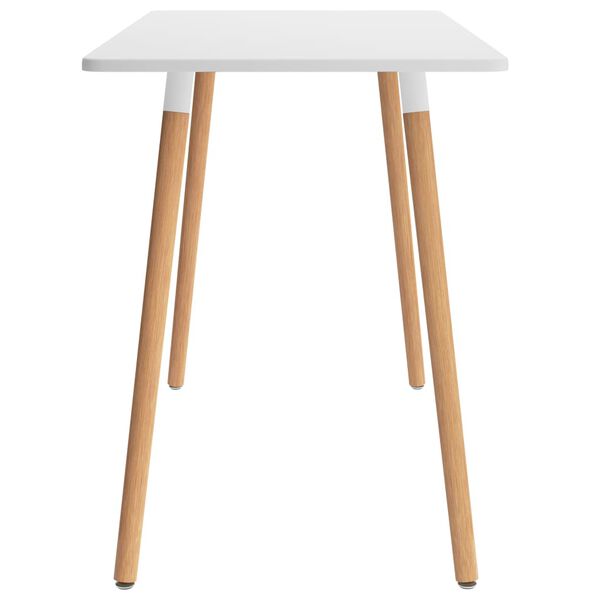 vidaXL Eetkamerset 5-delig 120x60 cm Wit en Zwart