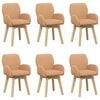 vidaXL Draai Eetstoelen 6 pcs Boucl&eacute; Beige 54 x 58 x 87 cm