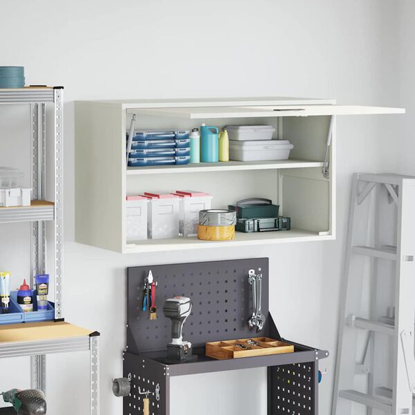 vidaXL Wandkast voor Garage Wit 90 x 40 x 53 cm Poedercoating staal