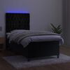 vidaXL Boxspring met matras en LED fluweel zwart 90x190 cm