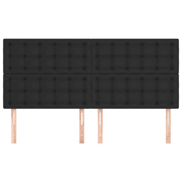 vidaXL Hoofdbord zwart 200x5x118/128 cm kunstleer