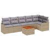 vidaXL Tuinbankenset 7 st Beige en Licht Grijs poly rattan