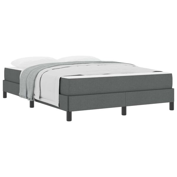 vidaXL Boxspringbed met matras Donkergrijs 140 x 190 cm Stof