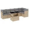 vidaXL 7-delige Loungeset met kussens poly rattan beige