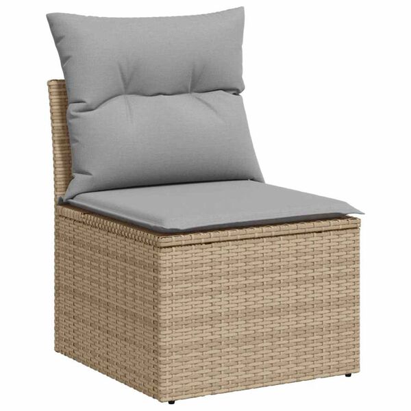 vidaXL Tuin Sofa Set met kussen 8 pcs beige en lichtgrijs