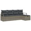 vidaXL Tuin Sofa Set 5 st Grijs poly rattan