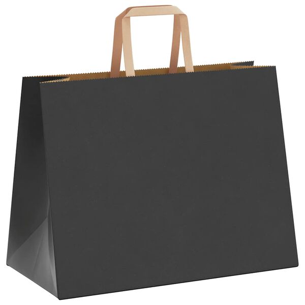 vidaXL Papieren zakken 250 st met hengsels 32x17x25 cm zwart