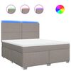 vidaXL Boxspring met matras stof taupe 180x200 cm