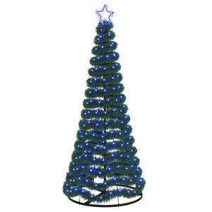 vidaXL Led-tinselkerstboom met voet EKENAS 180 cm 220 LED's Blauw