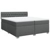 vidaXL Boxspring met matras stof donkergrijs 200x200 cm
