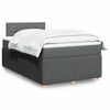 vidaXL Boxspring met matras stof donkergrijs 120x200 cm