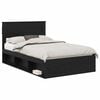 vidaXL Bedframe Zwart eiken 135 x 190 cm Bewerkt hout