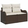 vidaXL Tuin Sofa Set met kussen met opslag 9 pcs Bruin Poly riet