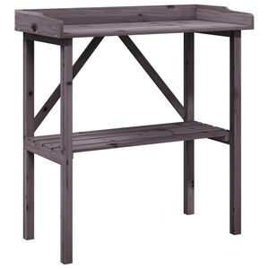 vidaXL Plantentafel met schap 78x38x82,5 cm vurenhout grijs