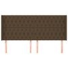 vidaXL Hoofdbord met randen 183x16x118/128 cm stof donkerbruin