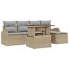 vidaXL Tuin Sofa Set met kussen 6 pcs Beige poly rattan