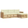 vidaXL Buiten bankenset 4 pcs Wit en cr&egrave;mekleurig
