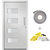 vidaXL Voordeur 100x200 cm aluminium en PVC wit