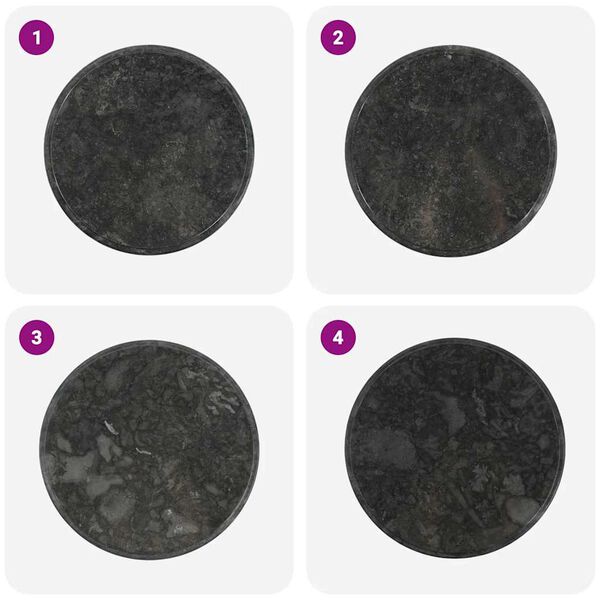 vidaXL Tafelblad &Oslash;60x2,5 cm marmer zwart