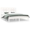vidaXL Bedframe zonder matras massief grenenhout wit 140x200 cm