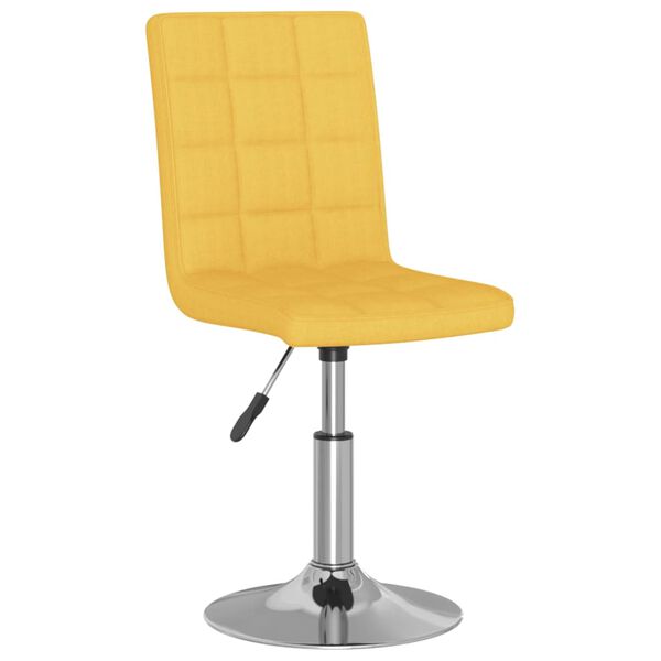 vidaXL Eetkamerstoel draaibaar stof mosterdgeel