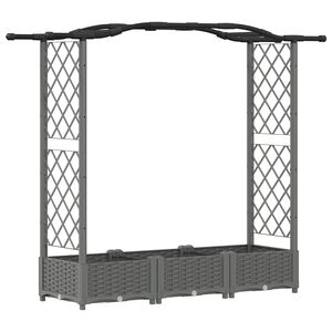 vidaXL Verhoogd Bed met Trellis en Dak Lichtgrijs 169 x 40 x 123 cm PP