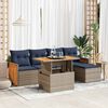 vidaXL 6-delige Loungeset met kussens poly rattan acacia grijs