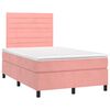vidaXL Boxspring met matras en LED fluweel roze 120x190 cm