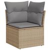 vidaXL 5-delige Loungeset met kussens poly rattan beige
