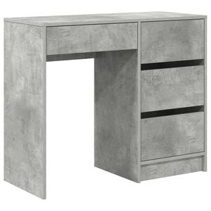 vidaXL Bureau Beton Grijs Bewerkt hout 90 x 37,5 x 75 cm