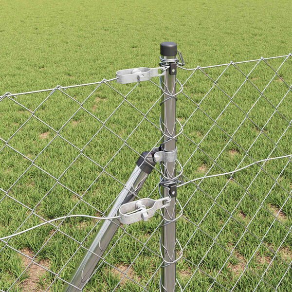 vidaXL Afrasteringspaal Zilver 10 x 0,6 m (60 x 60 mm gaas) Staal