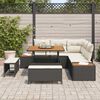 vidaXL Tuinbankenset 8 pcs Zwart poly rattan