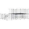 vidaXL Huisdierenkooi met deur 44 panelen 175x105x70 cm staal zwart