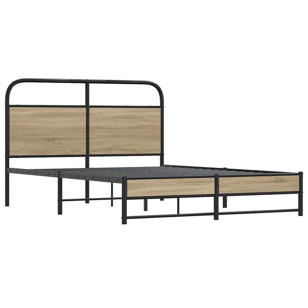 vidaXL Bedframe zonder matras bewerkt hout gerookt eiken 120x200 cm