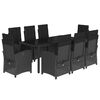 vidaXL 9-delige Tuinset poly rattan zwart