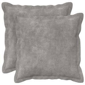 vidaXL Kussensloop 2 st HOUTEN Lichtgrijs 30 x 30 cm Microfiber Fleece