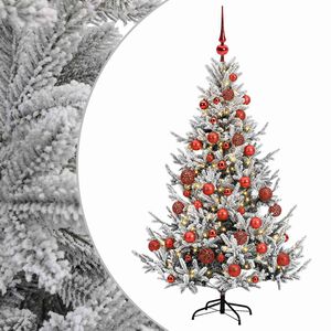 vidaXL Kunstkerstboom met kerstbal 120 cm 150 LED's Warmwit