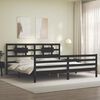 vidaXL Bedframe met hoofdbord massief hout zwart 200x200 cm