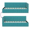 vidaXL Hoekbedframe met hoofdeinde Turquoise 90 cm x 190 cm Fluweel