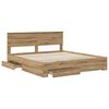 vidaXL Bedframe met hoofdeinde Artisan Eiken 180 x 200 cm Bewerkt hout