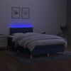 vidaXL Boxspring met matras en LED stof blauw 120x190 cm