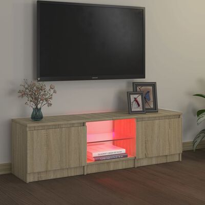 vidaXL Tv-meubel met LED-verlichting 120x30x35,5 cm sonoma eikenkleur