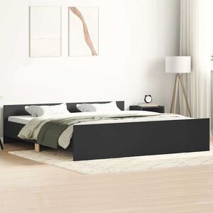 vidaXL Bedframe met hoofd- en voeteneinde zwart 200x200 cm